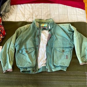 Aviator washed green jacket